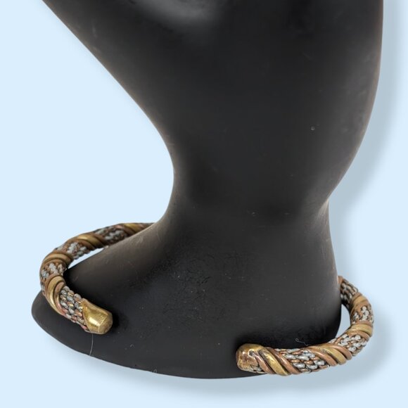 Other - Vintage Twisted Copper Accented Open Bangle